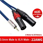 3,5 мм разъем на двойной XLR 3-контактный стерео аудио кабель для ноутбука ПК мобильного микшера усилителя динамика Y-разветвитель защитный кабель