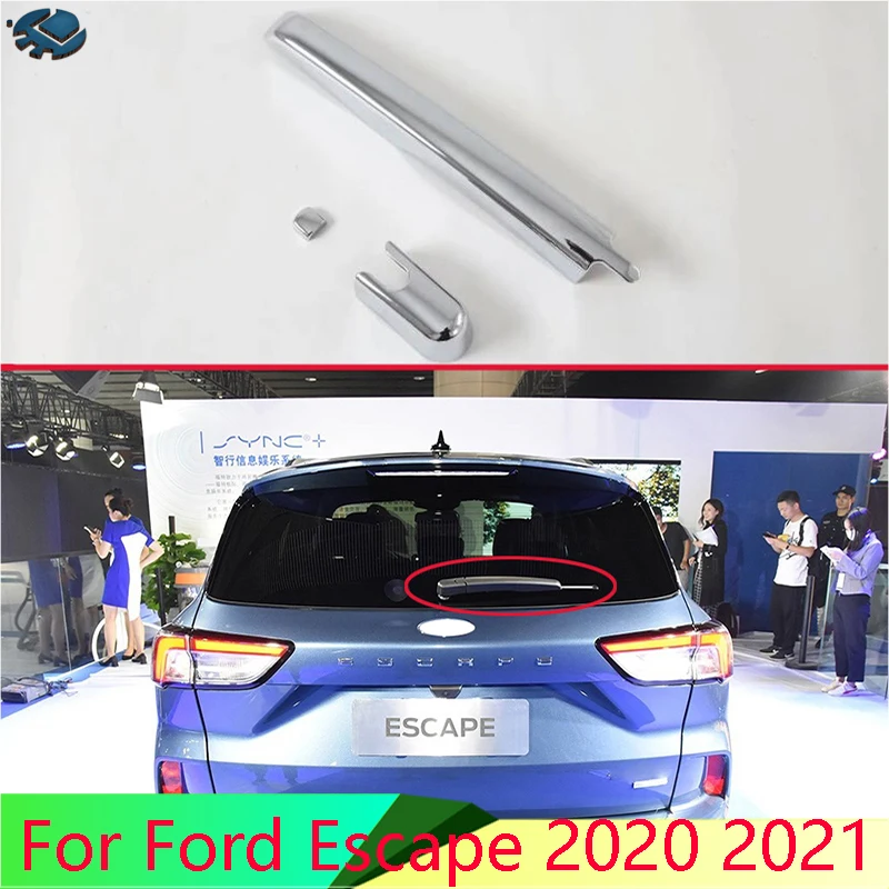 

For Ford Escape Kuga 2020 2021 Car Accessories ABS Chrome Rear Window Wiper Arm Blade Cover Trim Overlay Nozzle Molding Garnish