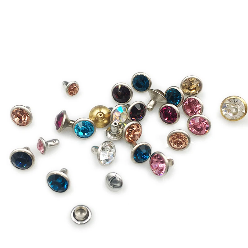Заказ на заказ 1400 набор 8 мм Кристальные Стразы металлические заклепки Шпильки