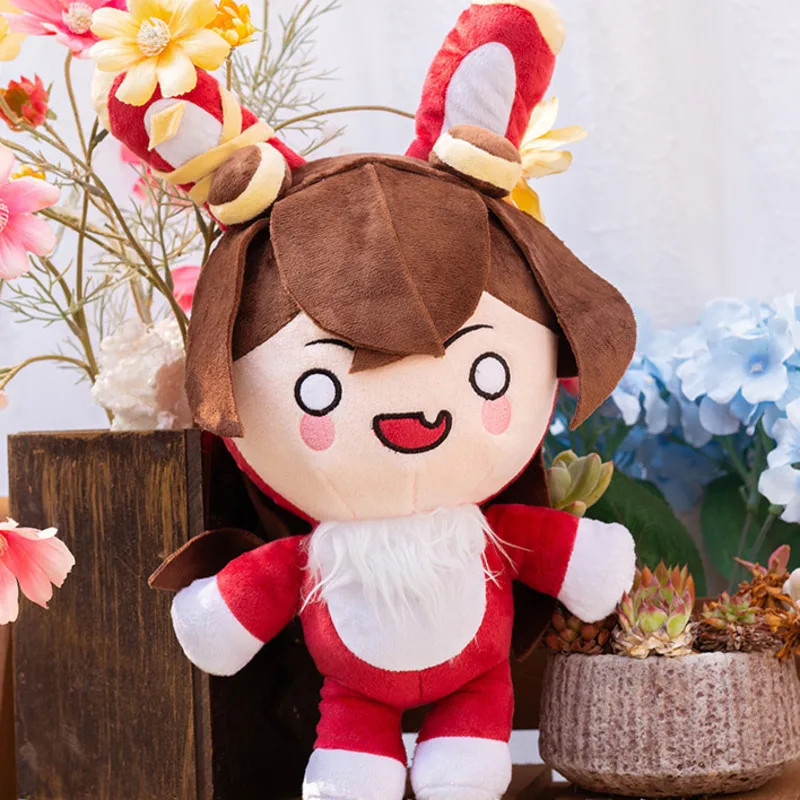 Genshin-peluche de conejo de color &aacute;mbar para ni&ntilde;os, mu&ntilde;eco suave de Anime, juguete de peluche, regalo de Navidad-3