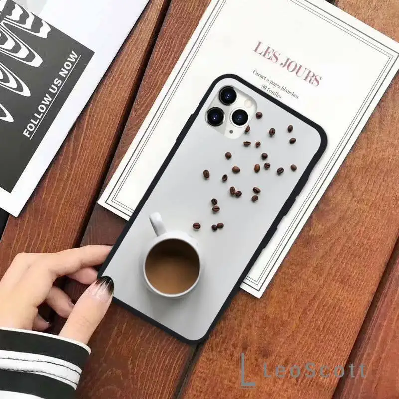 

Coffee casual pleasant sweet beautiful Phone Case for iPhone 11 12 pro XS MAX 8 7 6 6S Plus X 5S SE 2020 XR Soft silicone