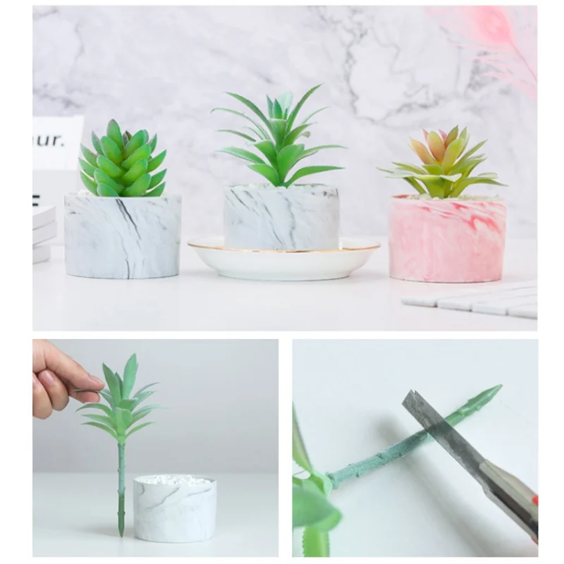 

Artificial Succulent Plant Bonsai Simulation Succulent Plant Pot Green Plants Flower Home Room Office Desktop Decoration