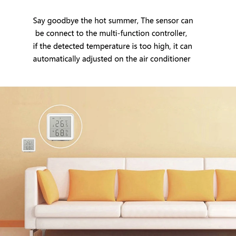 

WIFI Temperature And Humidity Sensor With LCD Screen Display Home Temperature N58C