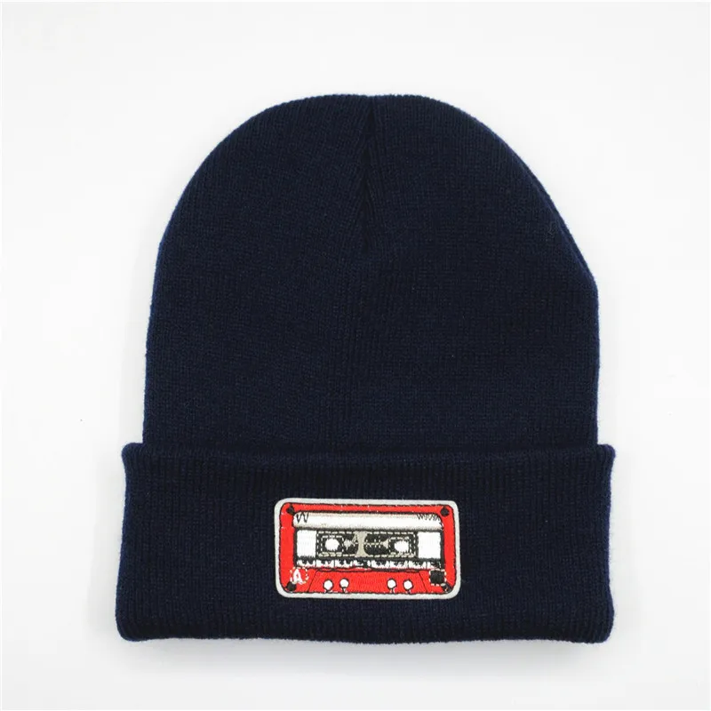 

Cotton Tapes embroidery Thicken knitted hat winter warm hat Skullies cap beanie hat for kid men women 32