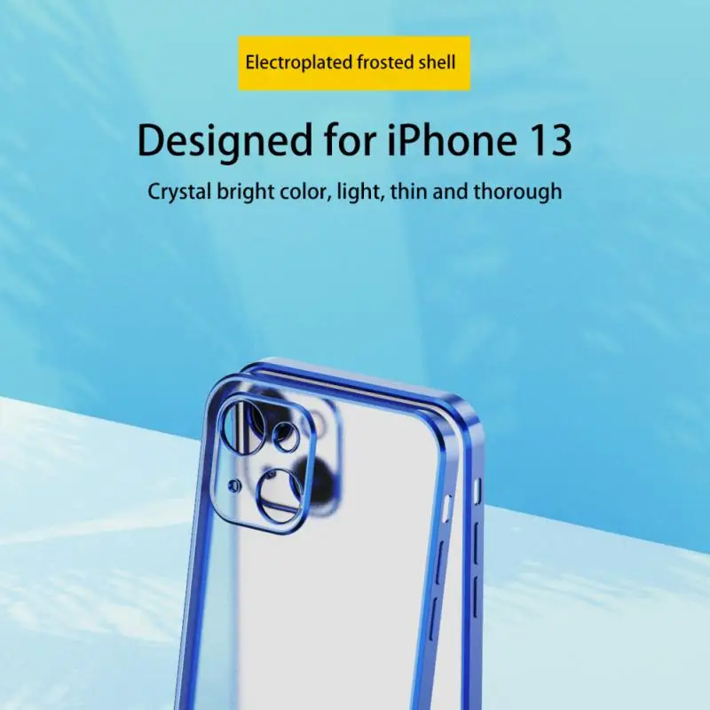 

Applicable to Apple iPhone13 Mobile Phone Case Pro/Max/mini All-inclusive Fine Hole Matte Plating Transparent Protective Cover
