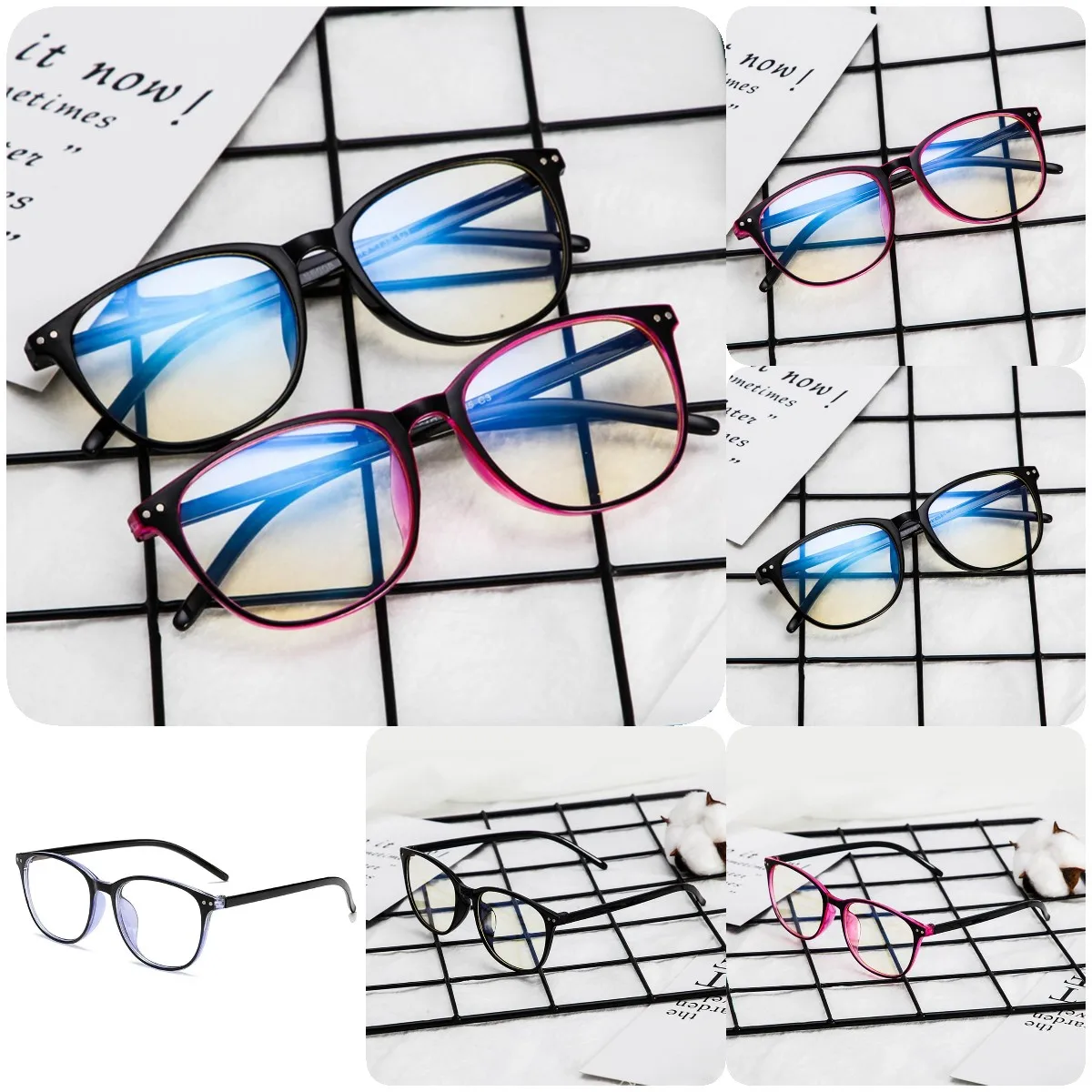 

Blue Light Blocking Glasses, Fashion Square Fake Nerd Eyewear Anti UV Ray Computer Gaming Eyeglasses Women/Men