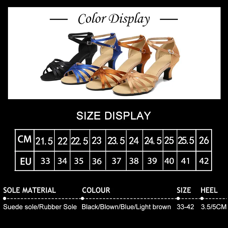 Latin dance shoes Women Party Pole dancing shoes Ballroom dance Sneakers Tango Salsa High Heeled Fashion Sandals 5/7cm