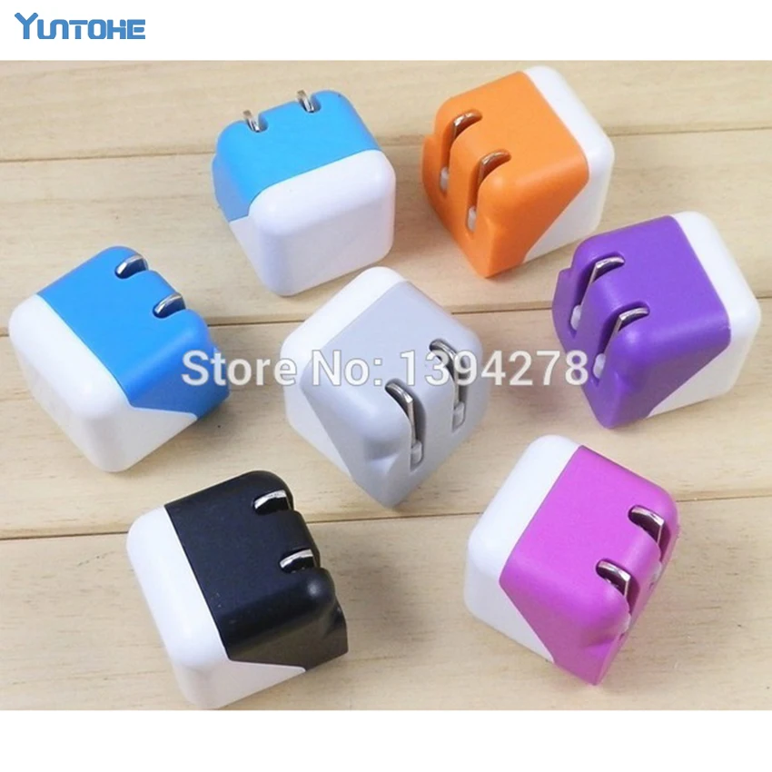 100 шт./лот красочное универсальное US мини складной USB адаптер питания переменного