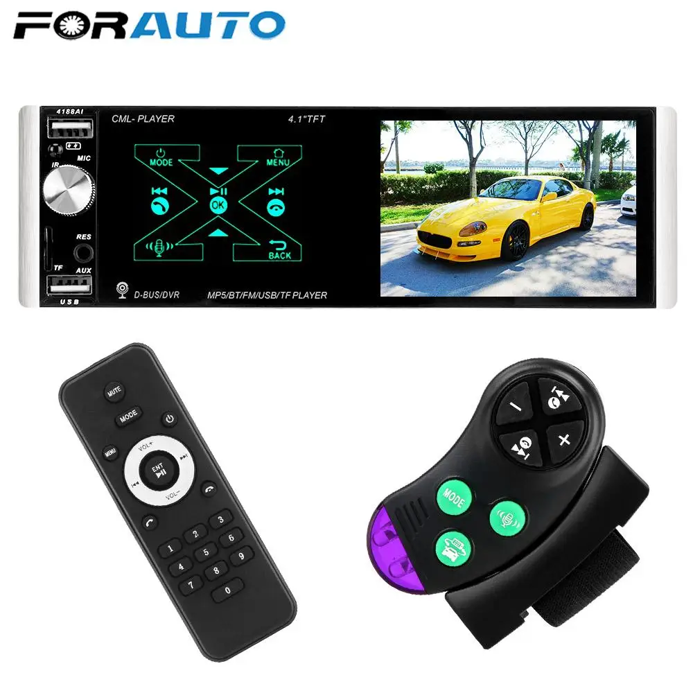 Автомобильный MP5 видеоплеер с обратным изображением 4 1 дюйма Din автомобильный FM