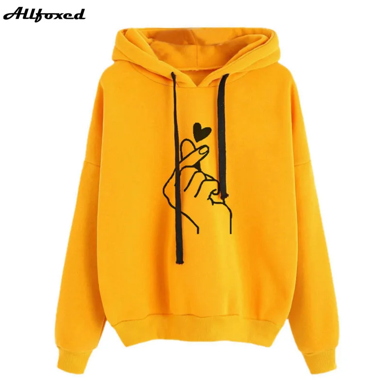 

Women's Harajuku Hoodie Loose Casual Heart Print Women's Sweater Print Loose Casual Long Sleeve Hoody Sweatshirt Ladies Clothing