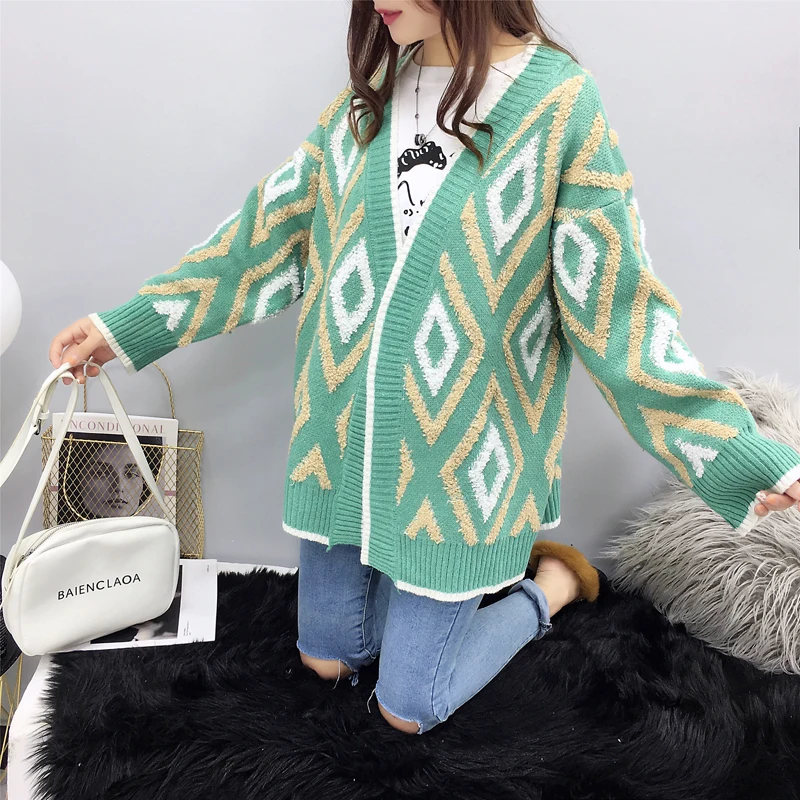 Fashion Female Women's Long Loose Cardigan Patchwork Hooded Sweater Winter Clothes Clothing Outerwear 2019 |