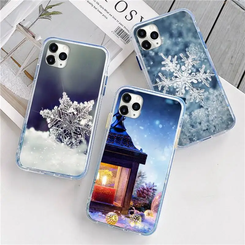 

Winter Light Snow Snowflake Phone Case For iphone 12 5 5s 5c se 6 6s 7 8 plus x xs xr 11 pro max mini