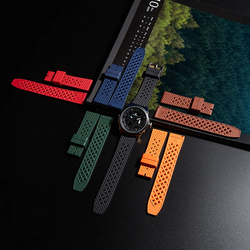 

Sport Wrist Watch Band Strap Fit For Huawei Watch Replacement Waterproof fluororubber Watchbands Accessories 22mm