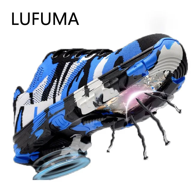 Камуфляжная обувь со стальным носком мужские рабочие ботинки дышащая Рабочая