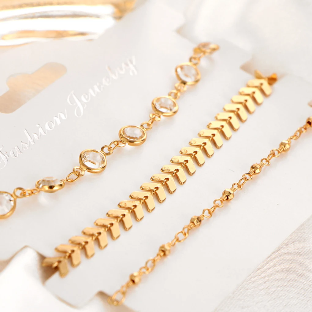 Women Girls Crystal Anklet Chain Ankle Bracelet Leaf Foot Jewelry Summer Barefoot Beach | Украшения и аксессуары