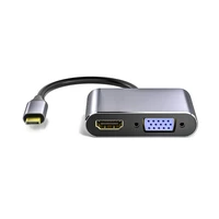 hub aluminum type c multiport adapter type c to hdmi compatible 5 in 1 vga ultra fast data transfer hub
