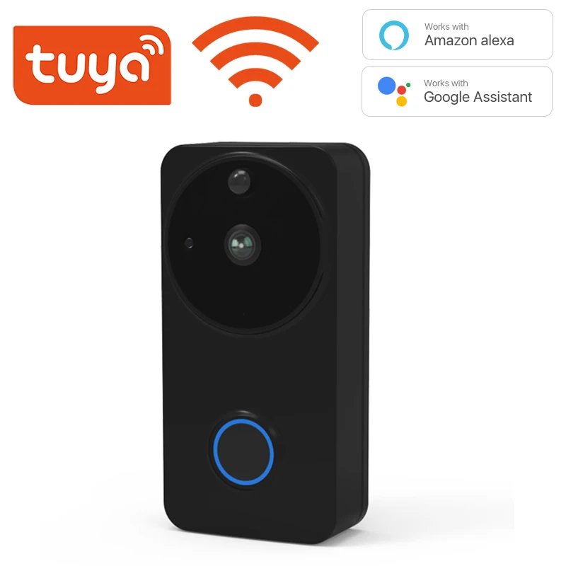 Tuya 1080P wifi video doorbell Alexa Google Home IP54 Waterproof Outdoor Wireless  Smart Video Doorbell Intercom Camera WiFi