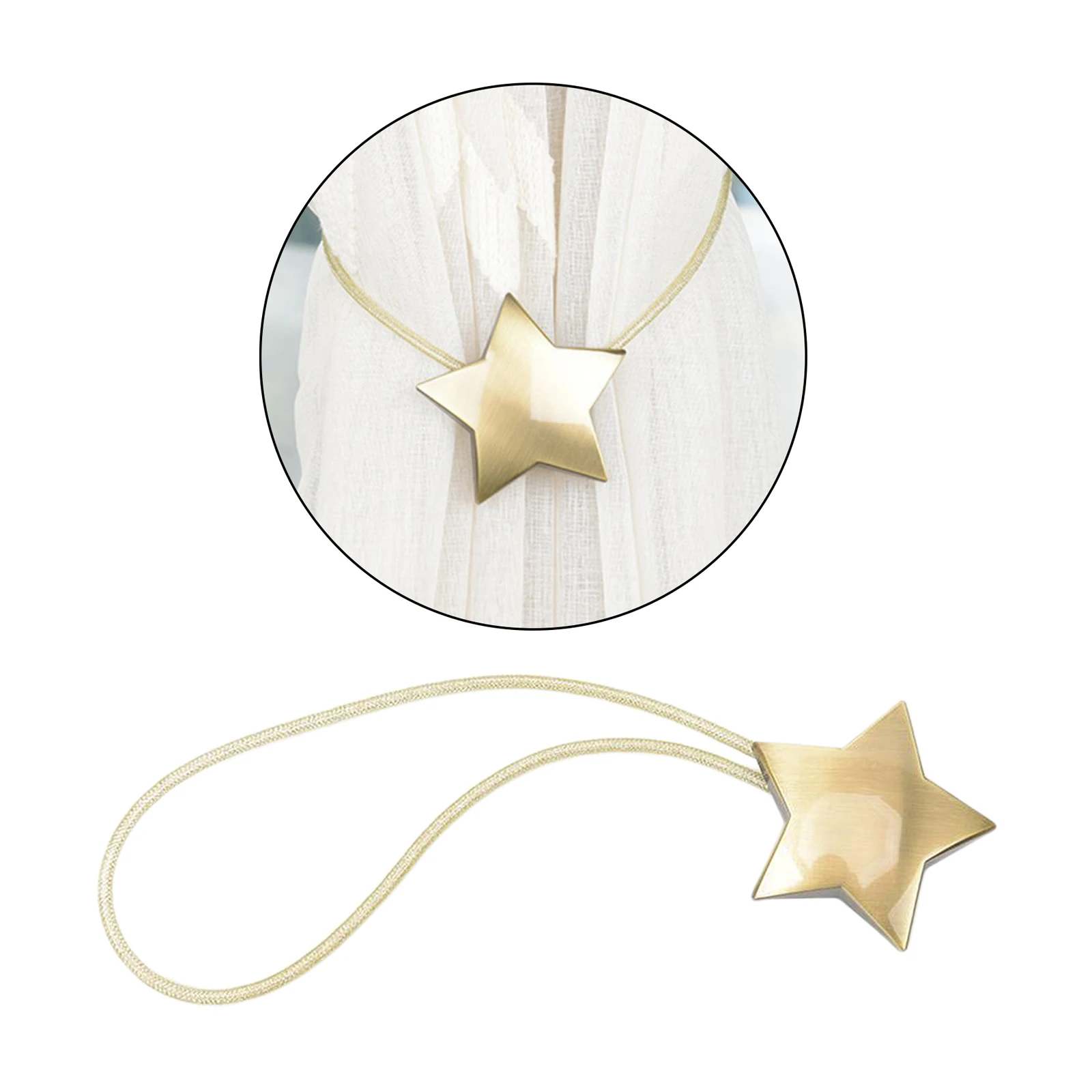 Metal Magnetic Curtain Tie Backs Clips Pentagram Buckle Holder | Дом и сад