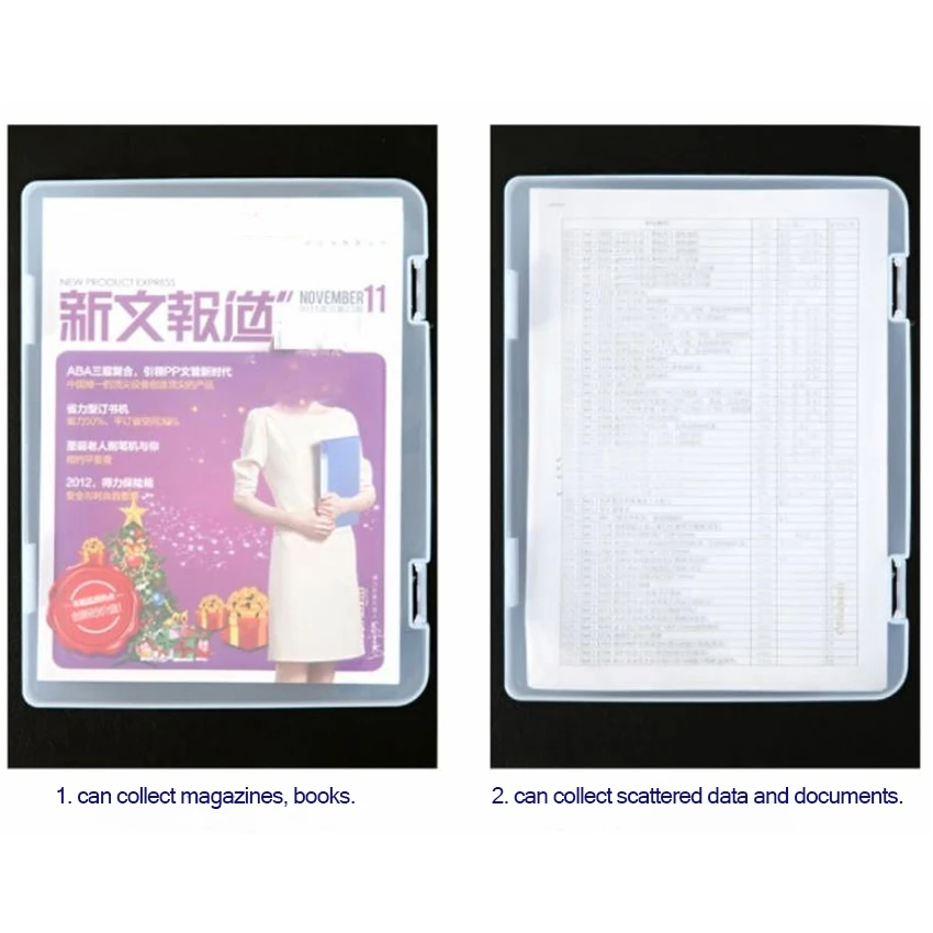 

A4 Ultra-thin Portable Transparent File Box, Travel Journal Document Test Paper Storage Box, Office Archive File Storage Box