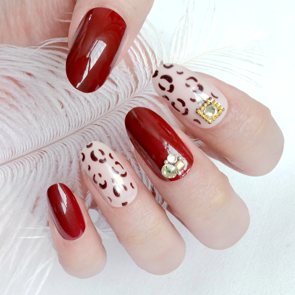 Оптовая торговля прессованные ногти вишневые акриловые накладные овальные