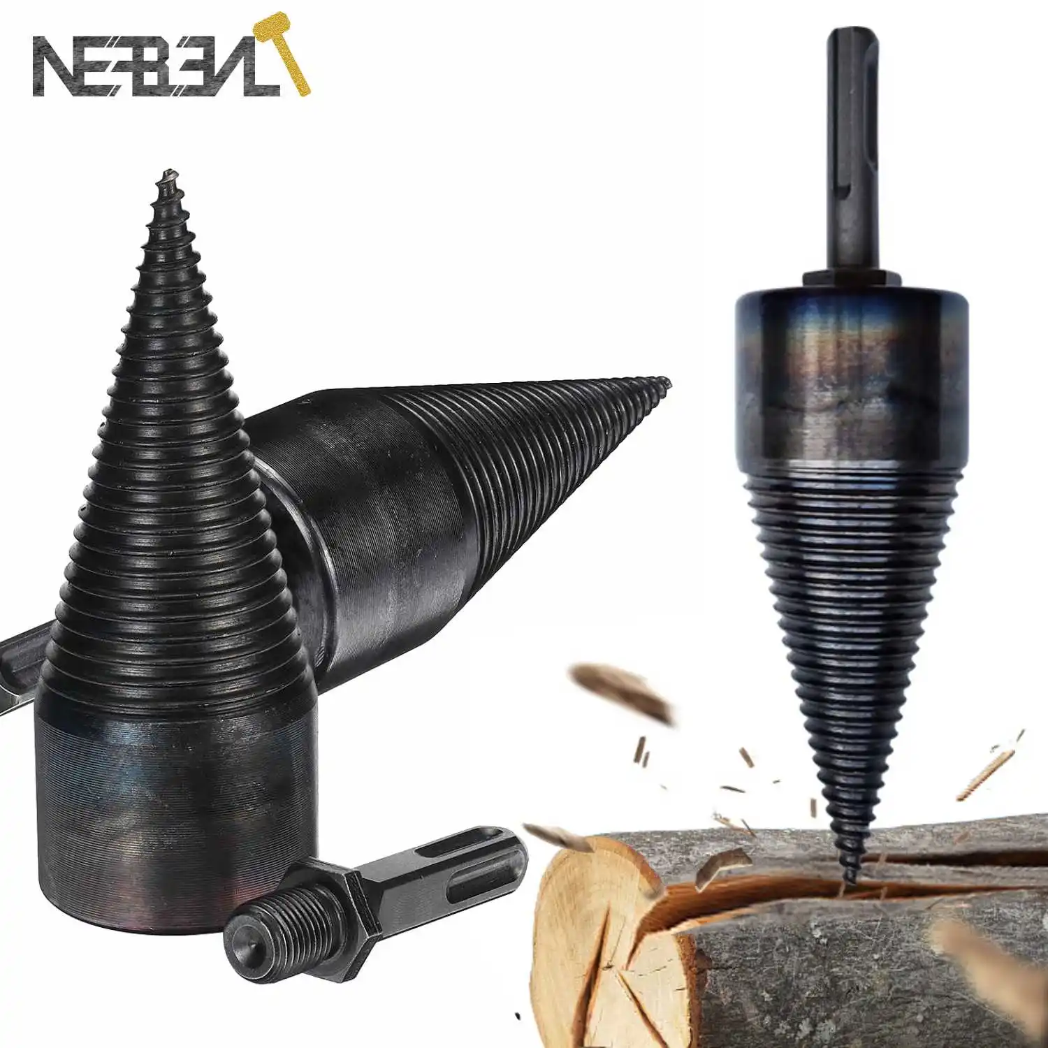 

32mm/42mm Split Wood Cone-drilling Tool Firewood Machine Drill Wood Cone Reamer Punch Driver Drill Bit Split Drilling Tools