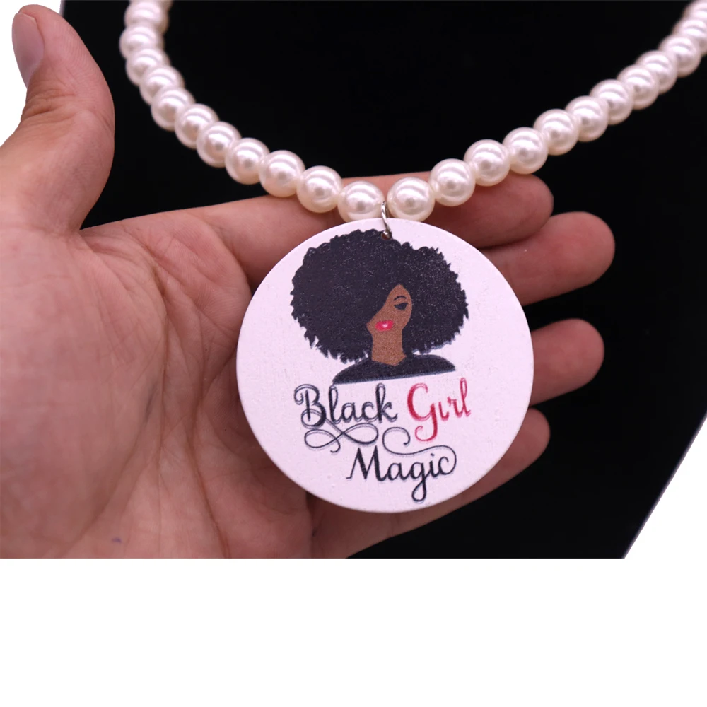 Abadon модные на заказ черные с волшебным принтом Натуральный Деревянный жемчуг