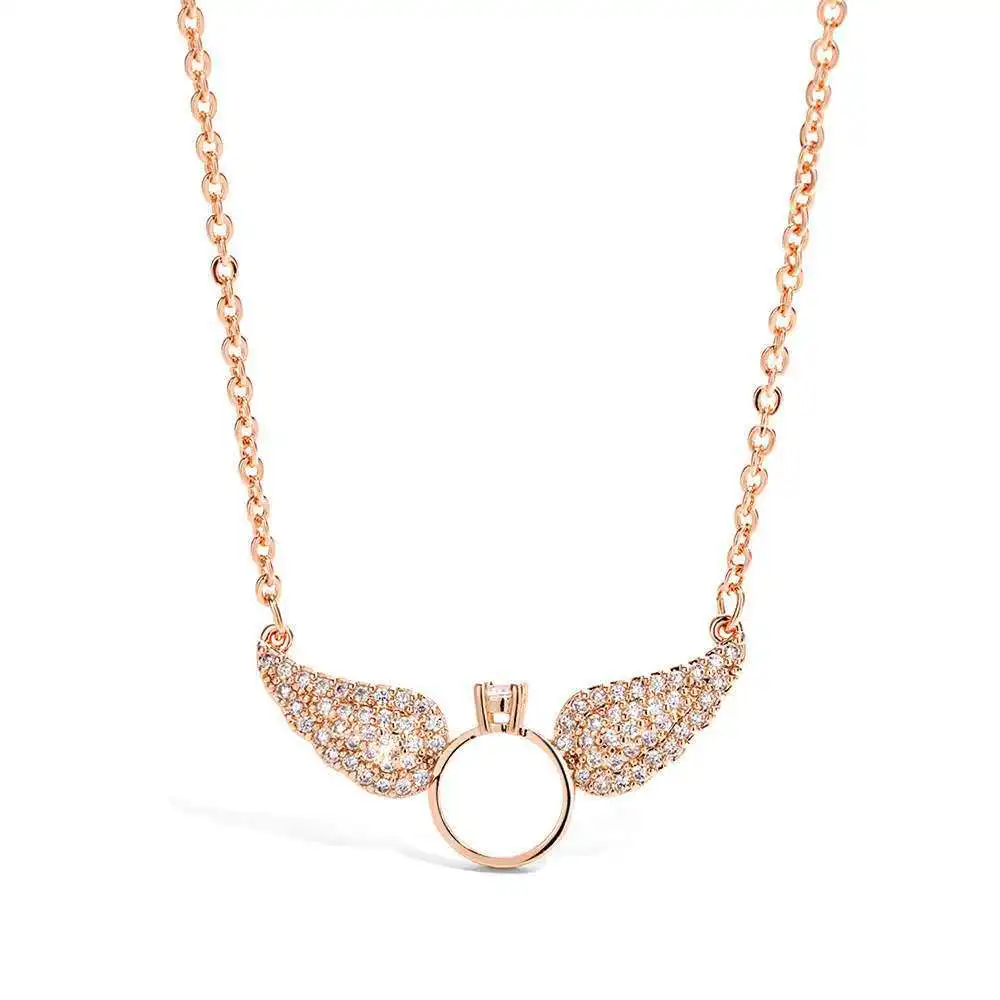 

CZ Micro Pave Angel Wings Necklace Classy Elegant Necklace for Womans Angel Jewelry Sympathy Gift Tiny Fairy Wing Necklace OL28D