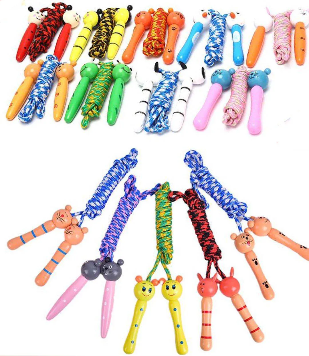 

Скакалка детская с деревянной ручкой, 1,98/2,18 м