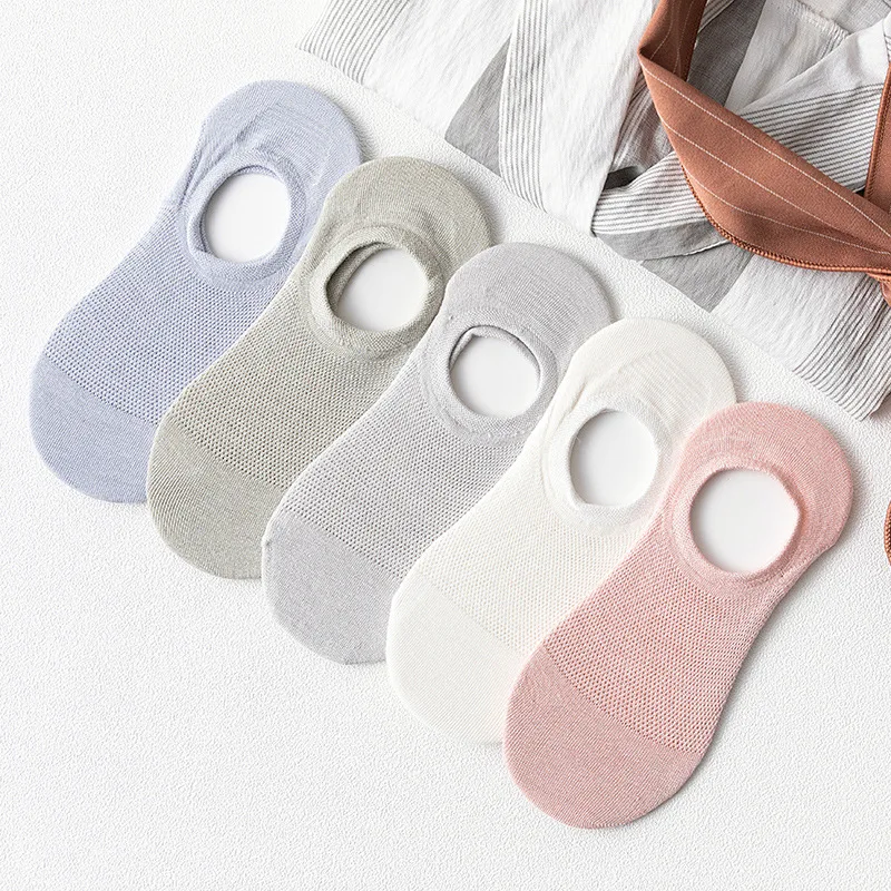 Носки невидимки женские с прорезями дышащие сетчатые силиконовые Нескользящие 5