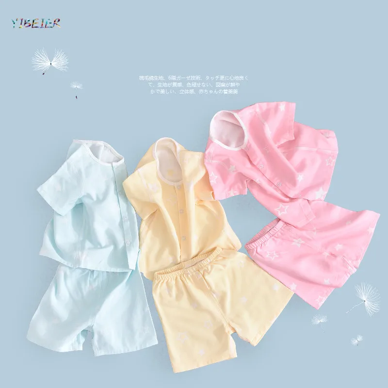 Хлопковые короткие летние пижамы для маленьких девочек и мальчиков комбинезон с