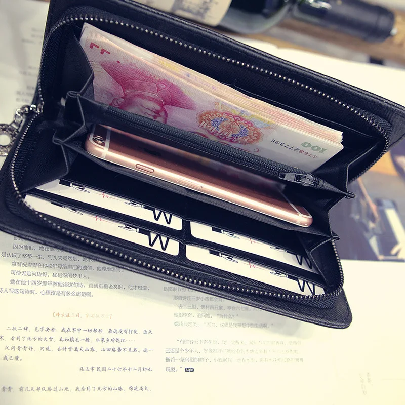 2021 женский кошелек с черепом cartera mujer Новый винтажный кожаный Длинный клатч