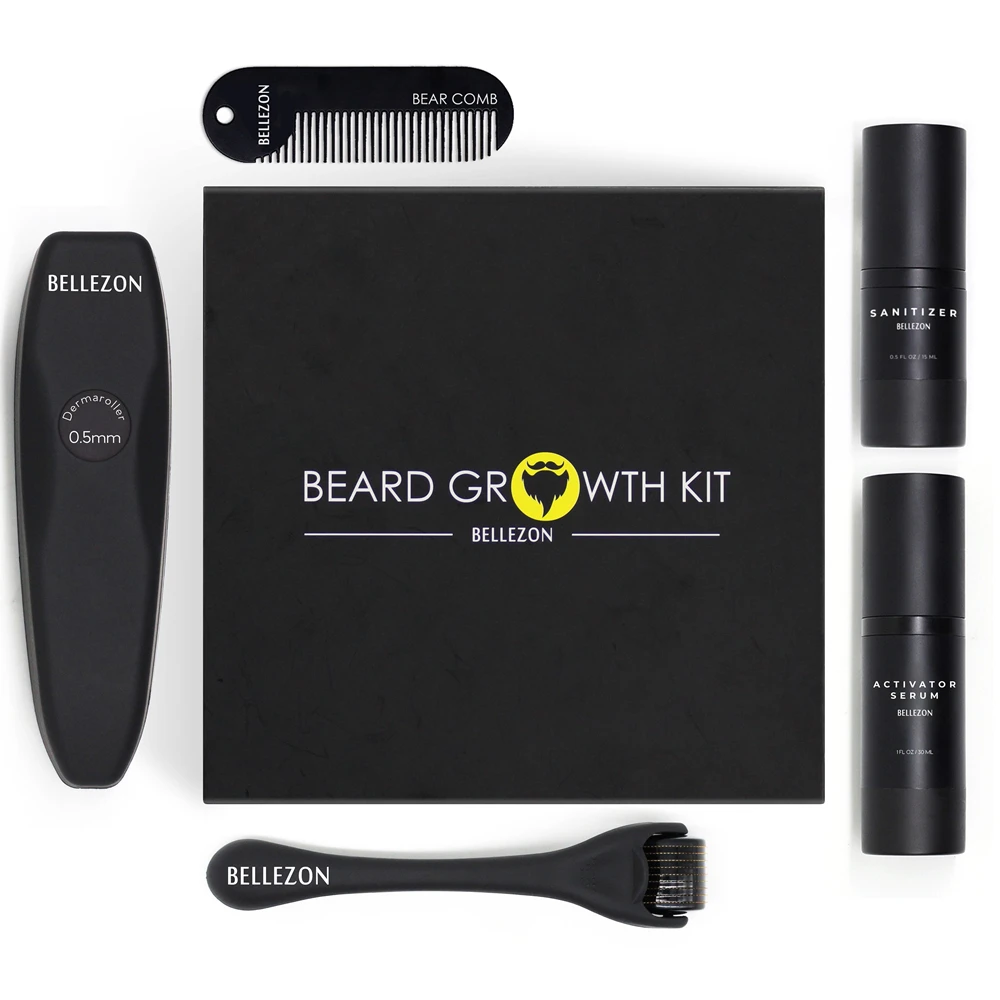 

4 Pcs/set Barbe Beard Growth Kit Hair Growth Enhancer Set Beard Growth Essentital Oil Facial Beard Care Set Best Gift for Men