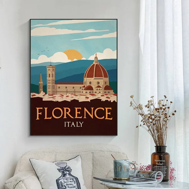 Нью-Йорк Голландия Амстердам Лондон холст картина ретро Европа Америка