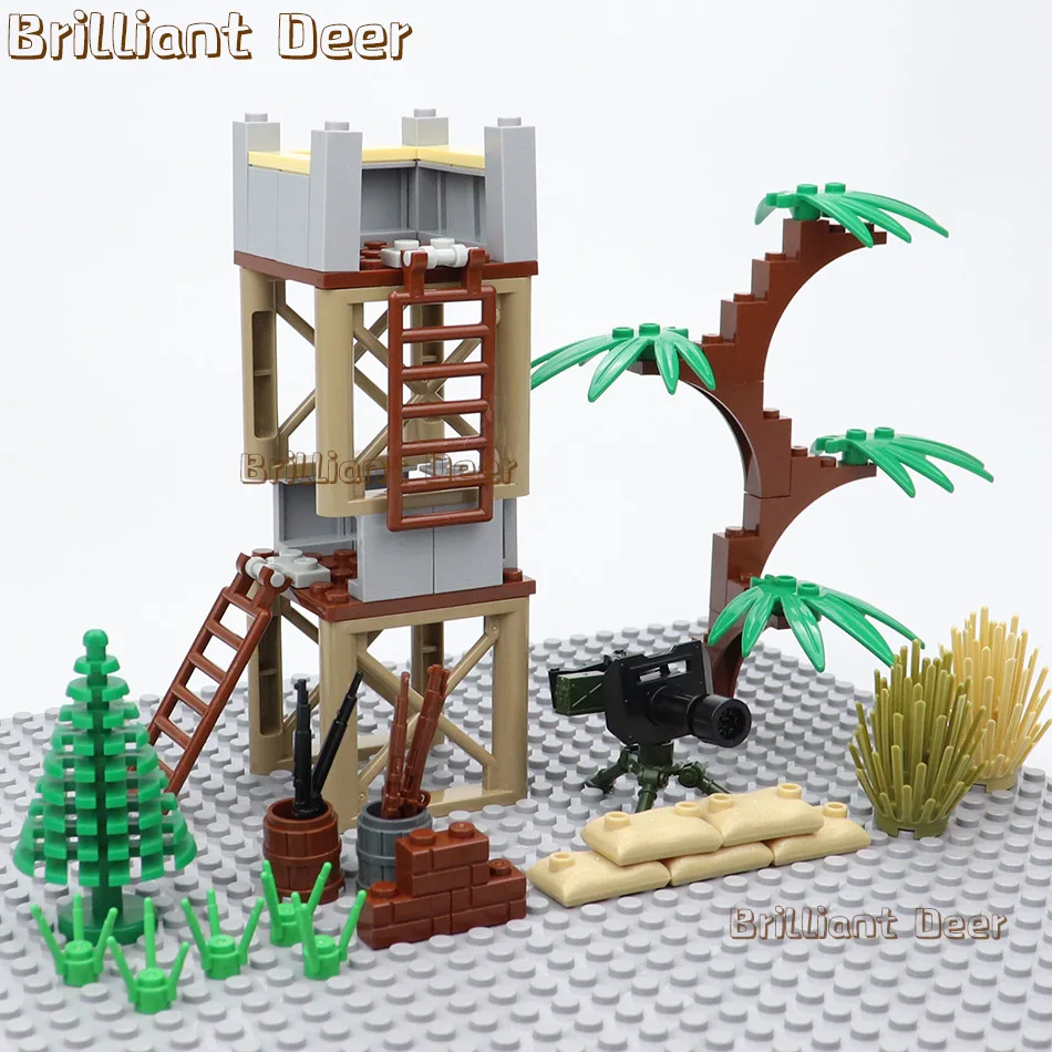 Военная WW2 Sentry Box с артиллерийскими пистолетами Пескоструйный мешок армейские