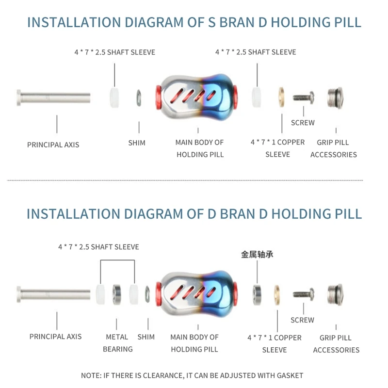 

Lot Of Fishing Reels Casting Bait Handle Part Refit Drum Holding for Rocking Arm for S / D