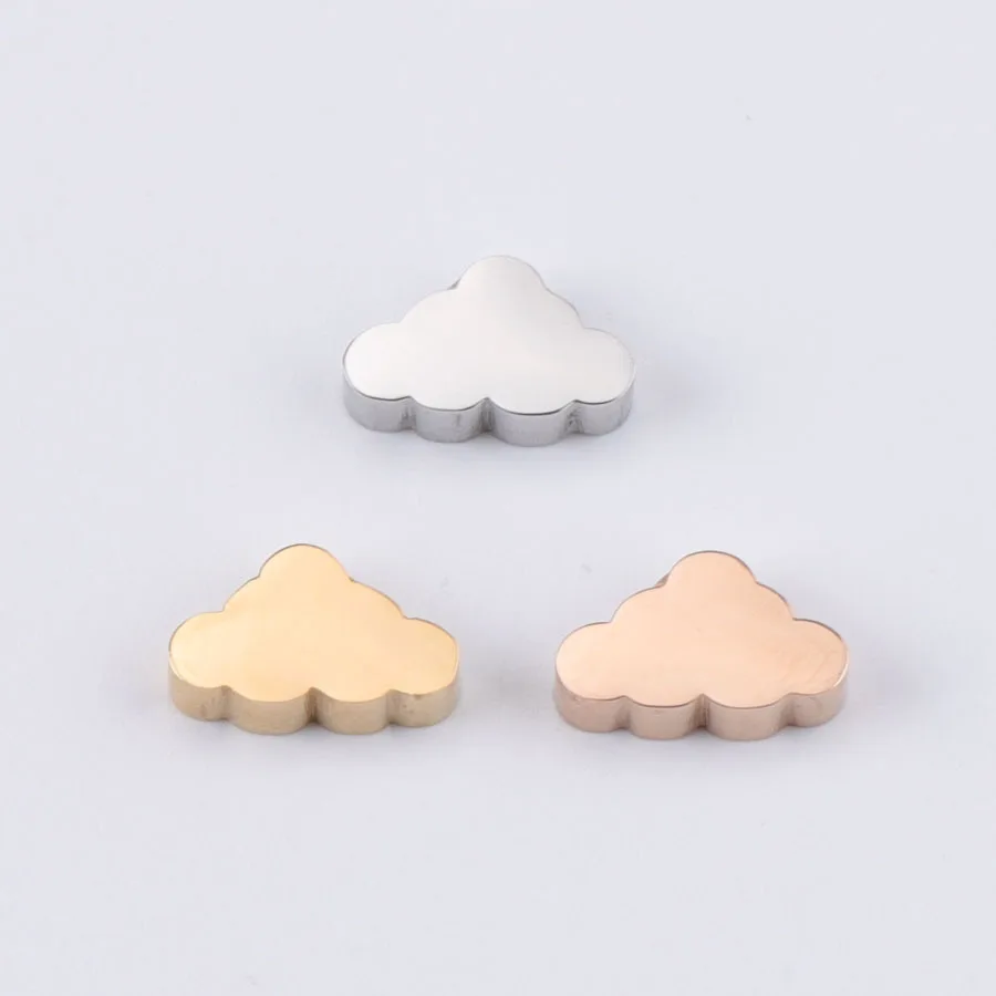 

6*10mm Cloud Small Hole Beads Mirror Polish Stainless Steel 1.8mm Small Hole Beads DIY Accessories