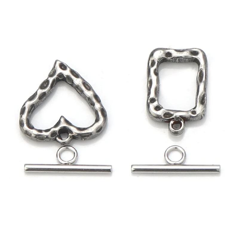 

4 Sets/lot Distressed Stainless Steel OT Clasps Toggle Clasps Connectors For Bracelet Necklace Crafts Making Jewelry Making