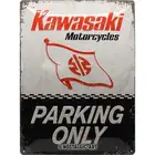 Жестяная ретро-вывеска Kawasaki, стоянка, только подарок для фанатов мотоцикла, металлический налет, Винтажный дизайн для украшения стен