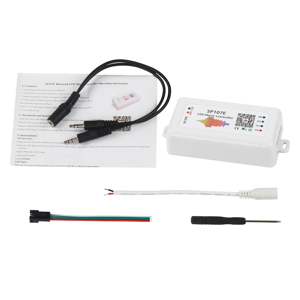 Светодиодный музыкальный контроллер SP107E полноцветный пиксельный IC SPI 5-24 В