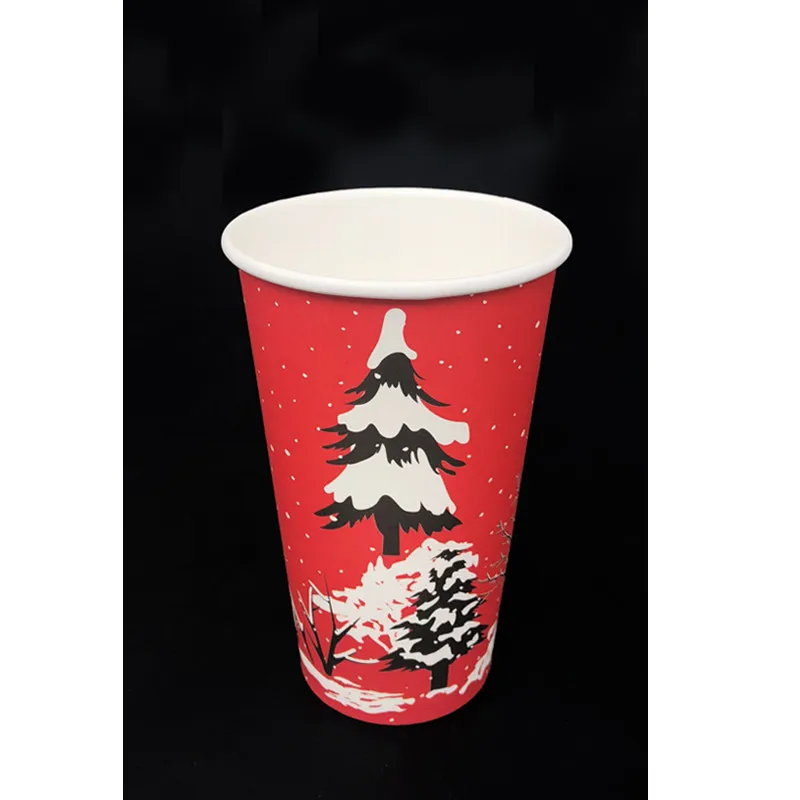 50 шт красный одноразовый Бумажный стаканчик 400 мл/500 мл подарок для