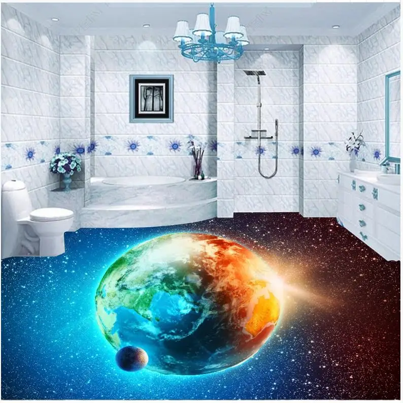 Самоклеящиеся напольные обои на заказ настенные наклейки с изображением земли