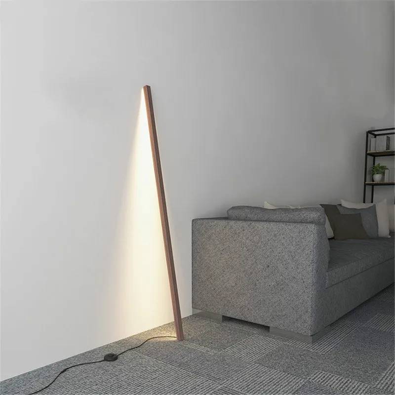 Скандинавская Роскошная светодиодная Напольная Лампа из цельного дерева для