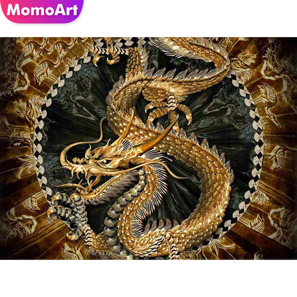 

MomoArt Алмазная вышивка алмазная картина с драконом полностью квадратные/круглые камни бриллиантовая мозаичная животного украшение для дома