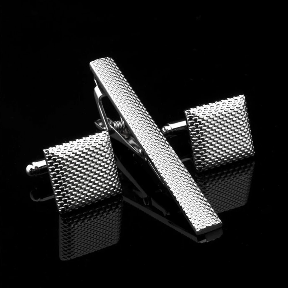 

3pcs Men Pins Tie Clip Set Bar Business Accessories Office Gift Necktie Fashion Clasp Wedding Cufflinks Metal Shirt Jewelry