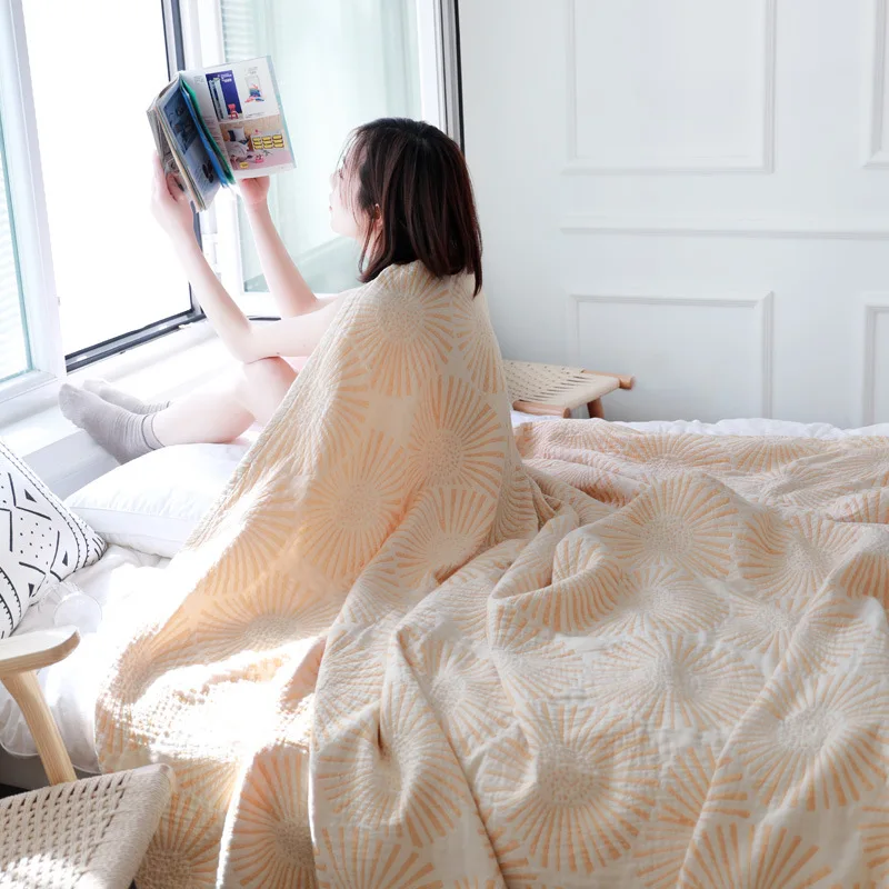 Муслиновое Хлопковое одеяло для взрослых и детей мягкое легкое кровати дивана