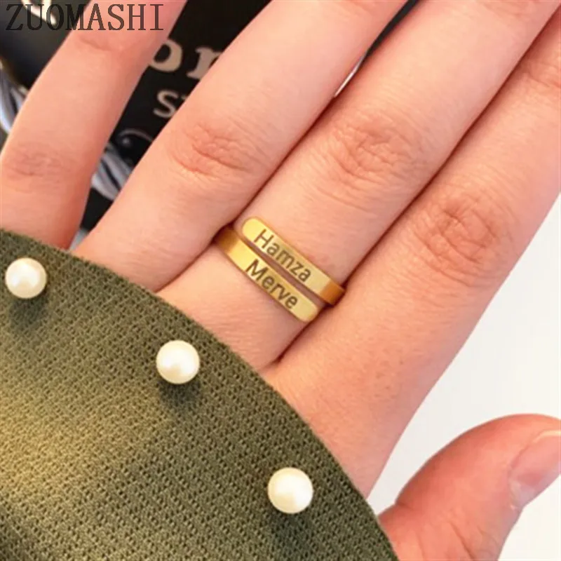 Кольцо с гравировкой имени на заказ кольцо стандарта кольца для укладки