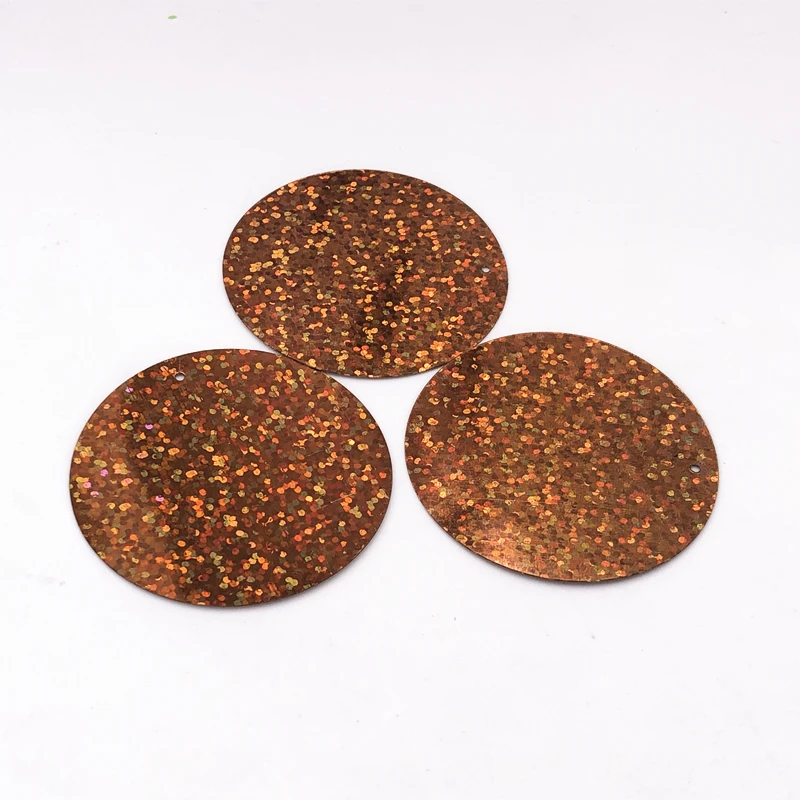 

30Pcs/Pack 55mm Large Flat Round Laser Sequins Drilling Paillettes For Craft Wedding Sewing DIY Handmade Lentejuelas Accessories