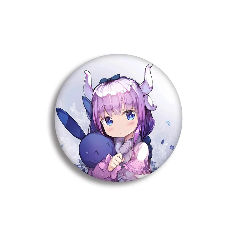 1 шт. 58 мм Kobayashi-san Chi no Maid Dragon KannaKamui супер милые девушки косплей использовать DIY значки акриловые значки брошь - Окраска металла: see chart