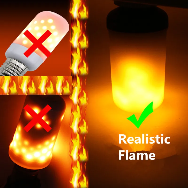 9W 12W E27 E14 B22 Flame effect Led Light Bulb 3 Modes With Gravity Romantic Bright 110V 220V LED Lamp Flickering For Decor | Лампы и