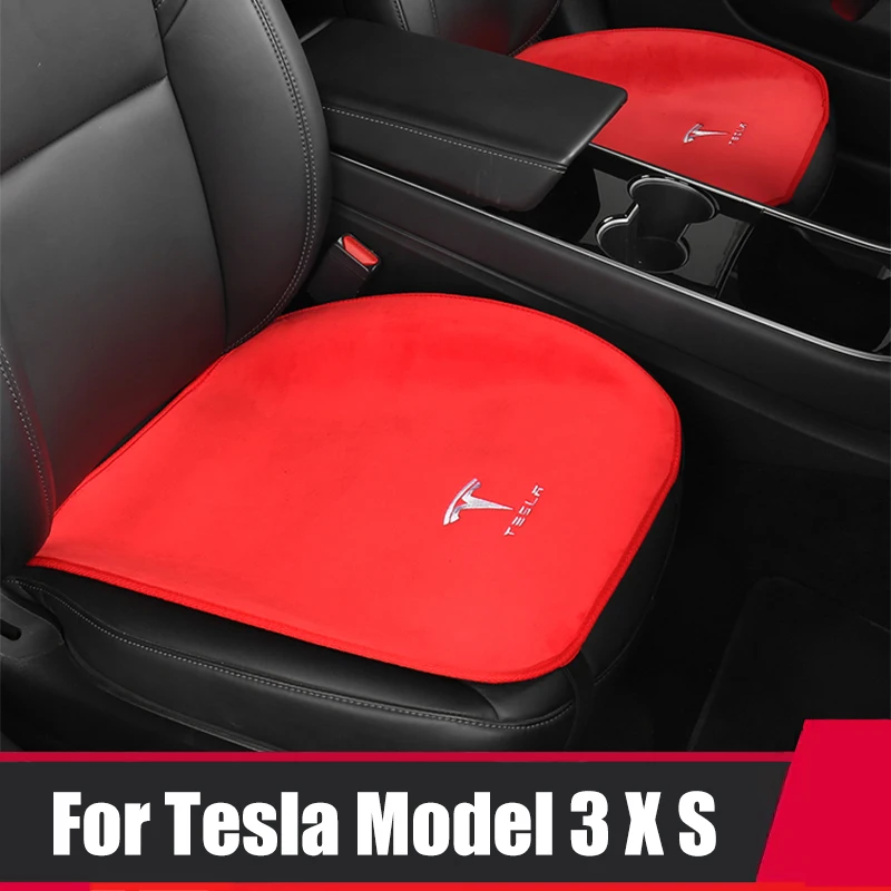 安い カーシートカバーマット自動車シートクッションパッドプロテクター抗テスラモデル3 X Yアクセサリー用2021 2020 2019 2018 2017